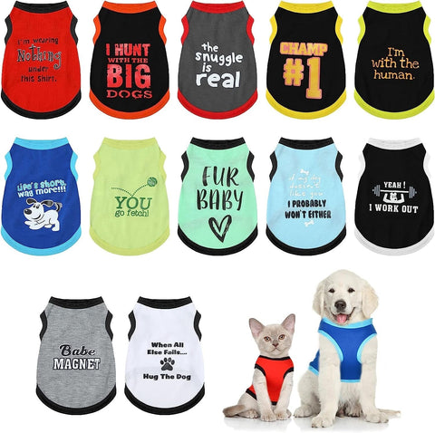 Pet Printed Shirts with Funny Letters , 12 Styles