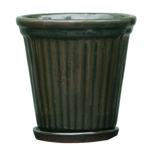 Birthe Dark Green Hand Glazed Pot