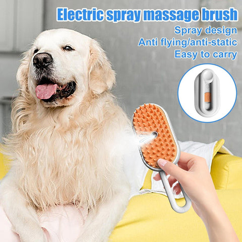 Pet Steam Brush Cat Dog Cleaning Steamy Spray comb