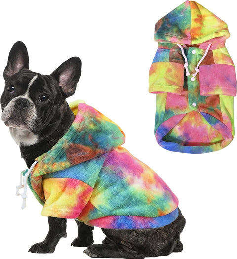 Tie Dye Dog Clothes Hoodie, Pet Winter Coat