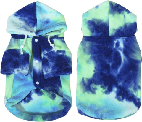 Tie Dye Dog Clothes Hoodie, Pet Winter Coat