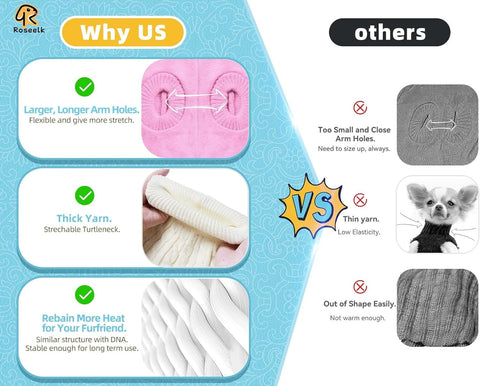 Puppy Sweater for Small Dogs - Warm Winter Clothes Medium