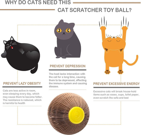 Cats Refillable Scratcher Ball ,Kitty'S Faithful Playmate