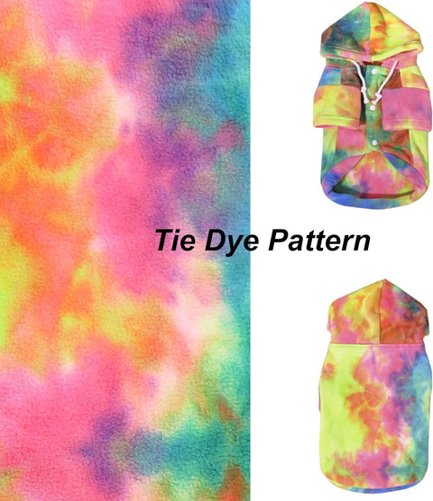 Tie Dye Dog Clothes Hoodie, Pet Winter Coat
