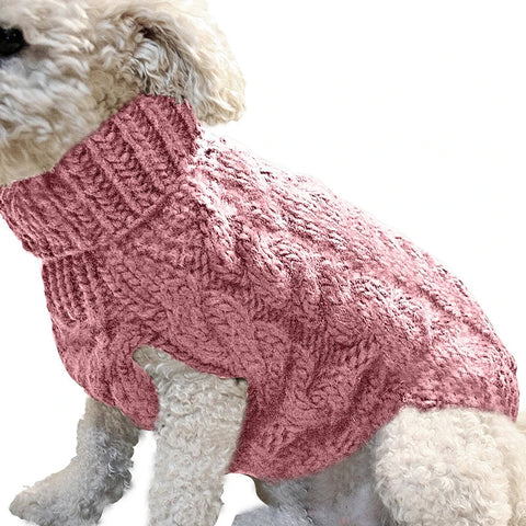 Sweaters for Small Medium Dogs Cats Clothes Winter Warm Pet Turtleneck Teddy Jacket