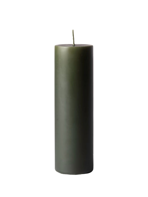 Deep Olive Pillar Candle
