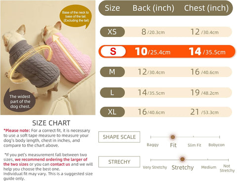 Puppy Sweater for Small Dogs - Warm Winter Clothes Medium
