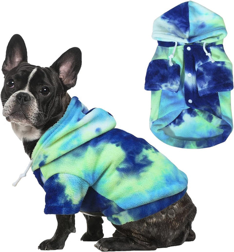 Tie Dye Dog Clothes Hoodie, Pet Winter Coat