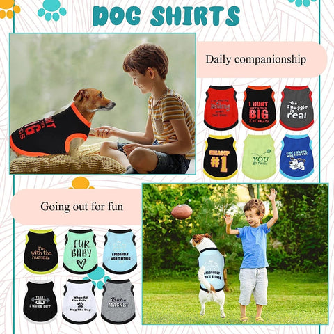 Pet Printed Shirts with Funny Letters , 12 Styles