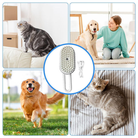 Pet Steam Brush Cat Dog Cleaning Steamy Spray comb