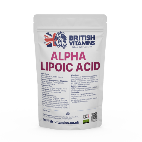 Alpha Lipoic Acid + Biotin Capsules – Clean Label Supplement Health & Beauty:Vitamins & Lifestyle Supplements:Sports Supplements:Protein Shakes & Bodybuilding British Vitamins 5 capsules
