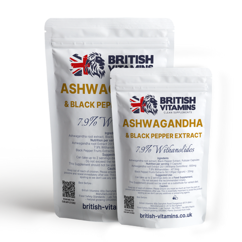 Ashwagandha 600mg contains 7.9% Withanolides with Black pepper