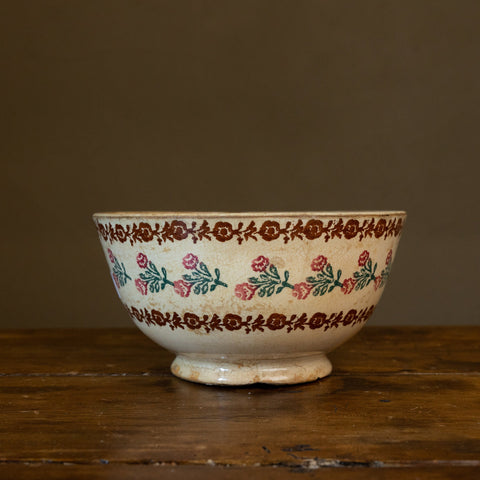 Large Antique Spongeware Bowl