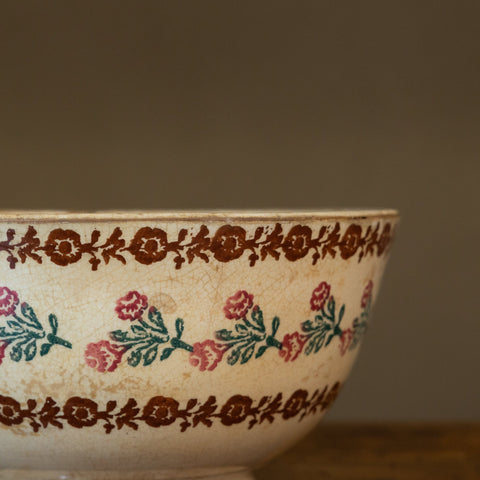 Large Antique Spongeware Bowl