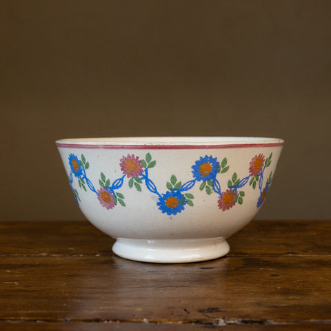 Large Antique Spongeware Bowl