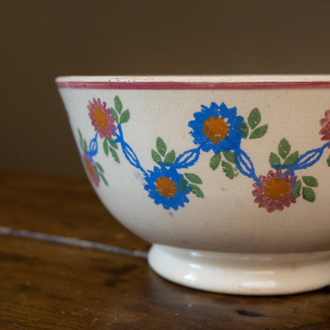 Large Antique Spongeware Bowl