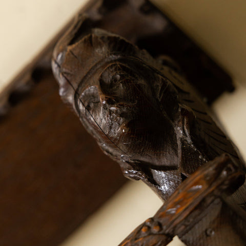 19th Century Carved Oak Wall-Mounted Plate Rack