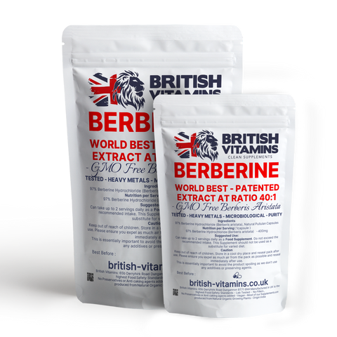 Berberine HCl 400mg (from Berberis aristata) Additive-Free | Vegan | UK Made