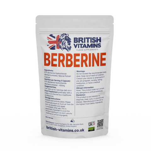 Berberine HCl 400mg (from Berberis aristata) Additive-Free | Vegan | UK Made Health & Beauty:Vitamins & Lifestyle Supplements:Vitamins & Minerals British Vitamins 5 Capsules ( Sample )