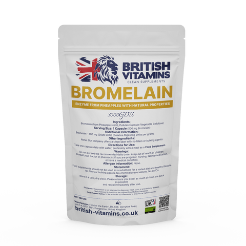 Bromelain 3000GDU Health & Beauty:Vitamins & Lifestyle Supplements:Vitamins & Minerals British Vitamins 5 Capsules (Sample)