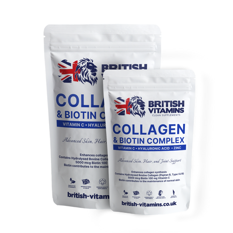 Collagen & Biotin Complex, Biotin, Vitamin C,Hyaluronic Acid, Zinc