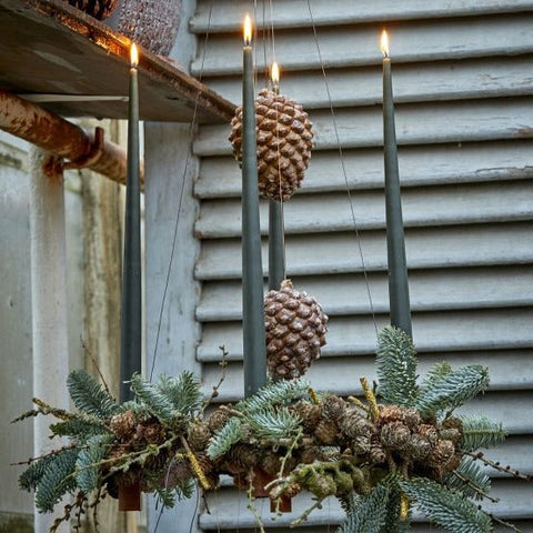Deep Olive Taper Candle