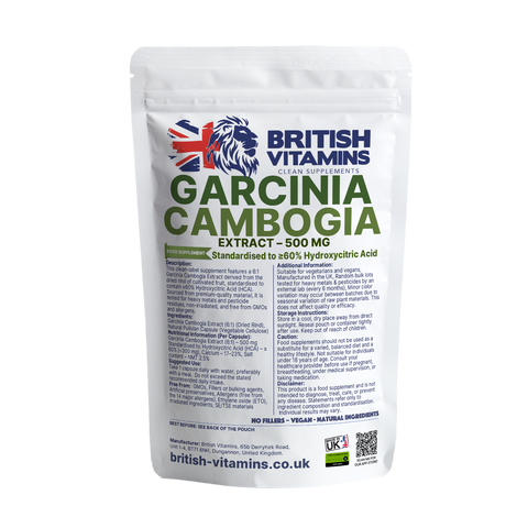 Garcinia Cambogia Extract – 500 mg British Vitamins 60 Capsules