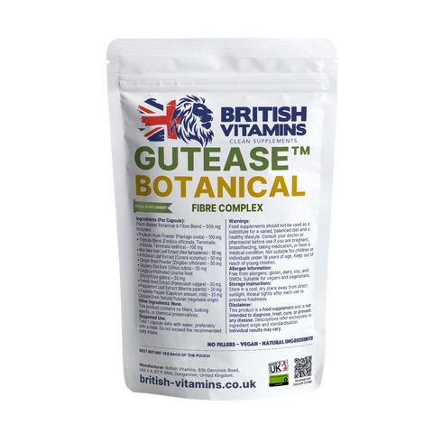 GutEase™ – Plant-Based Fibre Botanical Complex Health & Beauty:Vitamins & Lifestyle Supplements:Vitamins & Minerals British Vitamins 5 Capsules (Sample)