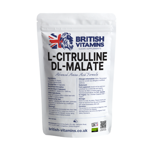 L-Citrulline DL-Malate Health & Beauty:Vitamins & Lifestyle Supplements:Vitamins & Minerals British Vitamins 120 Capsules
