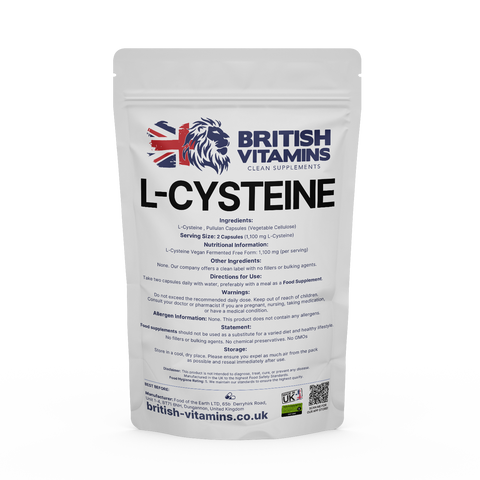 L Cysteine HCL Monohydrate Vegan Health & Beauty:Vitamins & Lifestyle Supplements:Vitamins & Minerals British Vitamins 5 Capsules (Sample)