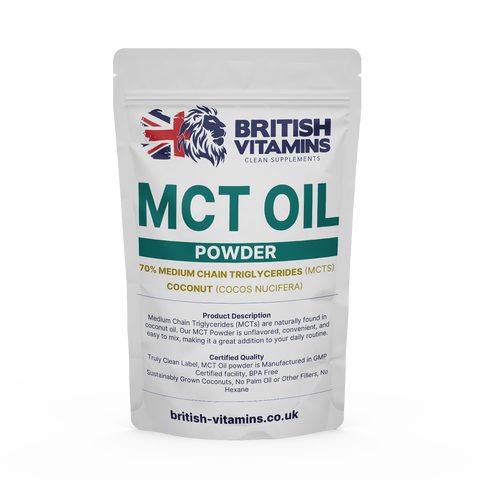 MCT Oil Powder Medium Chain Triglycerides from 100% Coconut Oil Clean-Label – 250g British Vitamins 250 g