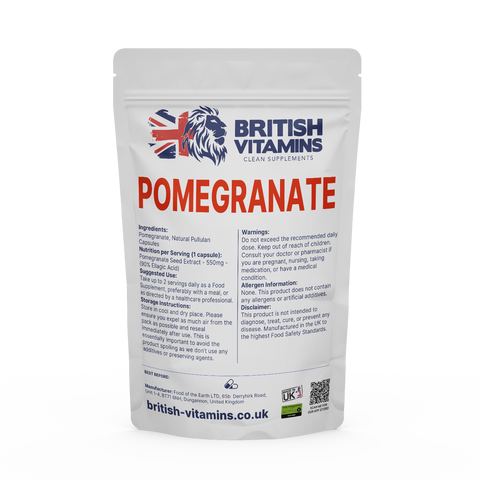 Pomegranate Seed Extract 550mg capsules Health & Beauty:Vitamins & Lifestyle Supplements:Vitamins & Minerals British Vitamins 30 Capsules (1 Month)