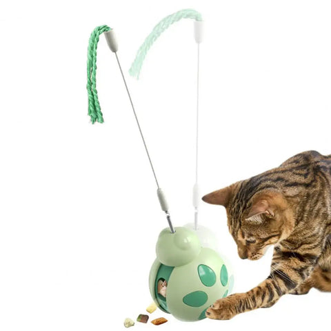 Beetle Shape Tumbler Cat Toy with Feeder