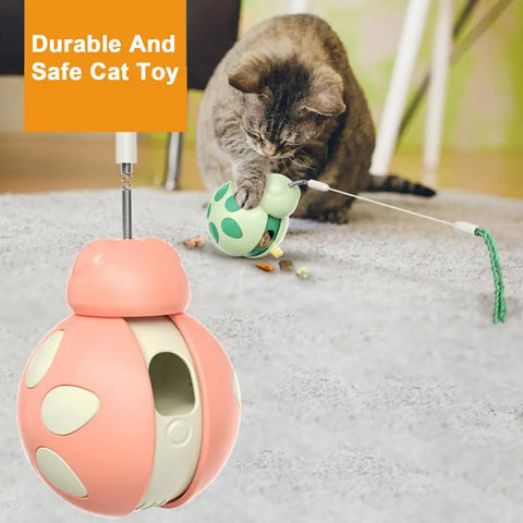 Beetle Shape Tumbler Cat Toy with Feeder