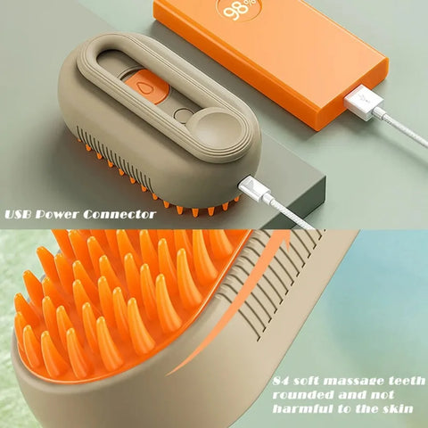 Pet Steam Brush Cat Dog Cleaning Steamy Spray comb