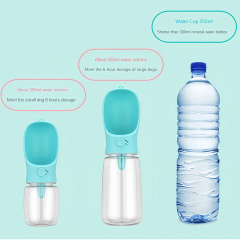 Water Bottle with Storage Food,2 IN 1 Container for Furry Pets