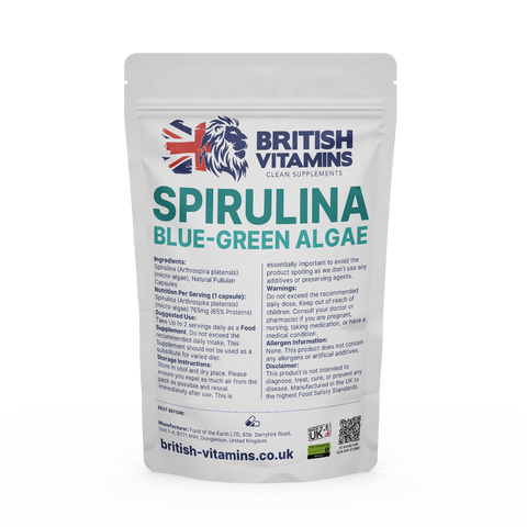 Spirulina extract Organic 765mg 65% Proteins Vegan Capsules Health & Beauty:Vitamins & Lifestyle Supplements:Vitamins & Minerals British Vitamins 5 Capsules ( Sample )
