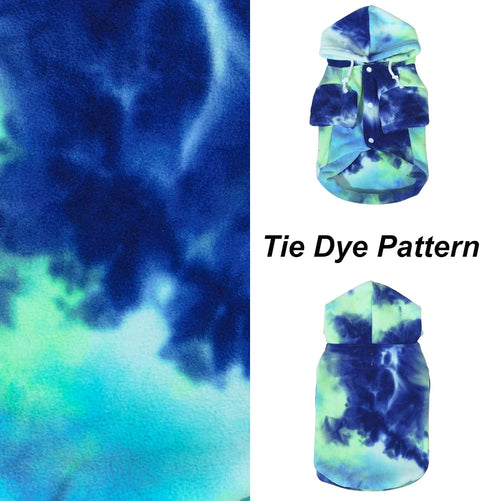 Tie Dye Dog Clothes Hoodie, Pet Winter Coat