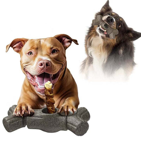 Dog Chewing Bone & Snack Retainer - Durable Toy for Dogs
