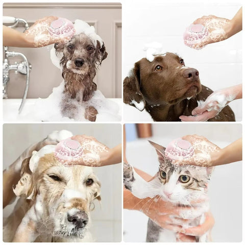 Bathroom Puppy Big Dog Cat Bath Massage Gloves