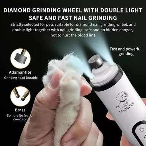 Electric Pet Nail Grinder -LED Light - USB Rechargeable
