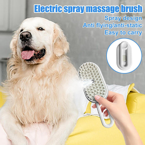 Pet Steam Brush Cat Dog Cleaning Steamy Spray comb