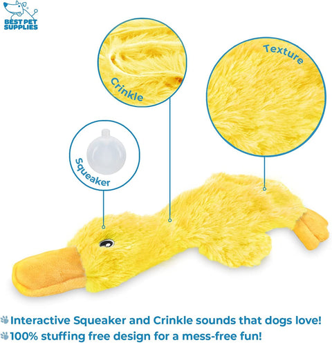Cute No Stuffing Duck with Soft Squeaker, Fun for Indoor Puppies