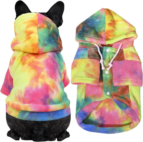 Tie Dye Dog Clothes Hoodie, Pet Winter Coat