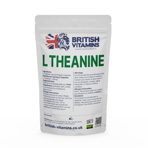 L Theanine 530mg Capsules Supplements No Fillers Health & Beauty:Vitamins & Lifestyle Supplements:Vitamins & Minerals British Vitamins 30 Capsules ( 1 Month )