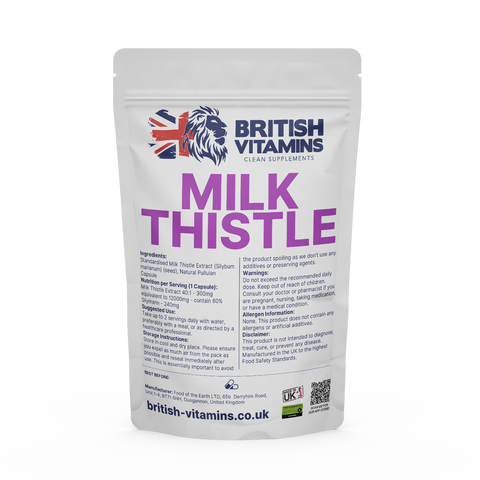 Milk Thistle 300mg 8o% silymarin Health & Beauty:Vitamins & Lifestyle Supplements:Vitamins & Minerals British Vitamins 60 Capsules