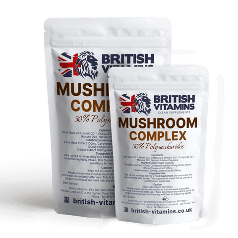 Mushroom Complex – 6 in 1 Blend 600mg per Capsule Health & Beauty:Vitamins & Lifestyle Supplements:Vitamins & Minerals British Vitamins 5 Capsules ( Sample )