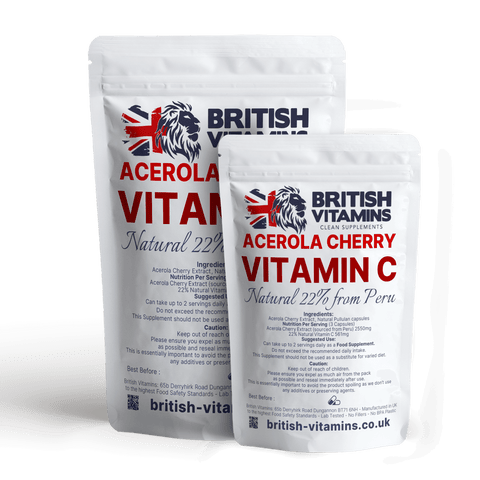 Vitamin C from Natural Extract Acerola Cherry 850mg Health & Beauty:Vitamins & Lifestyle Supplements:Vitamins & Minerals British Vitamins 5 Capsules ( Sample )