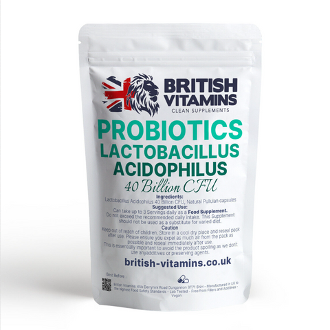 Live Culture Bacteria Lactobacillus Acidophilus 40 Billion CFU Health & Beauty:Vitamins & Lifestyle Supplements:Vitamins & Minerals British Vitamins 5 Capsules