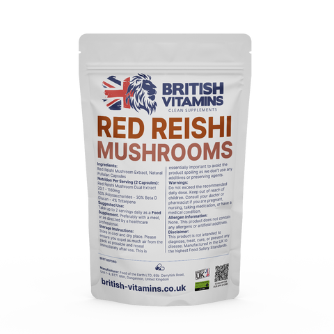 Red Reishi Mushrooms Health & Beauty:Vitamins & Lifestyle Supplements:Vitamins & Minerals British Vitamins 5 Capsules ( Sample )